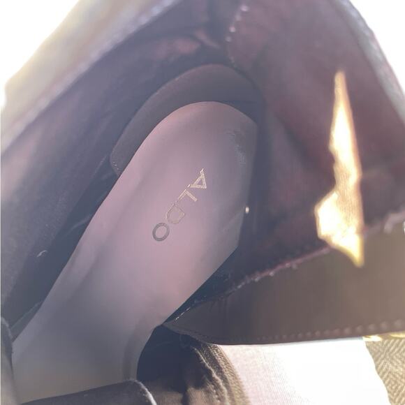 Aldo Aliria Combat Boot Heels Velvet Grey Olive Green Size 8 - Picture 8 of 10